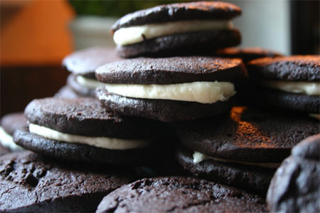 Home made Oreo biscuits 