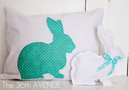 Sew a cute bunny cushion