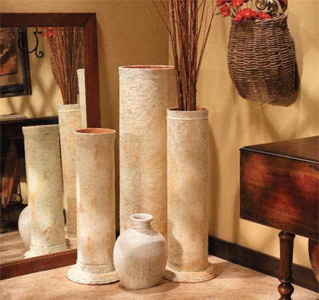 decorative faux-stone column