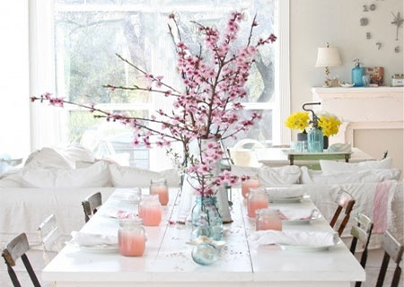 Set the table for spring fresh flowers