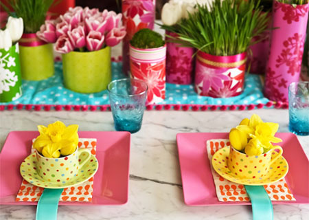 Set the table for spring colourful
