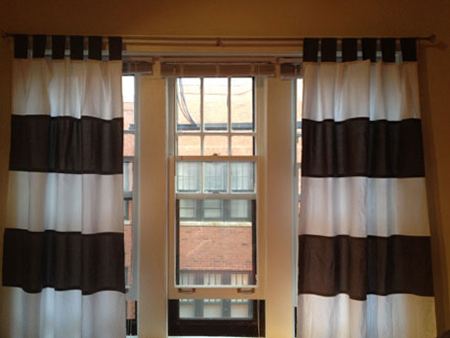 How to make horizontal striped curtains