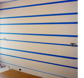 Gingham paint effect for walls 
