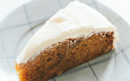 Carrot cake with cream cheese topping 