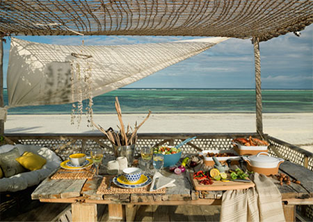 Set the table for spring rustic beach