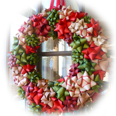 colourful bows holiday festive christmas wreath