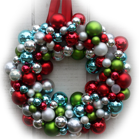 baubles holiday festive christmas wreath