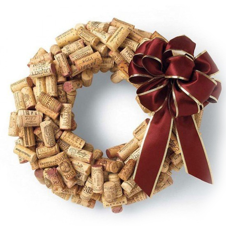 wine cork holiday festive christmas wreath