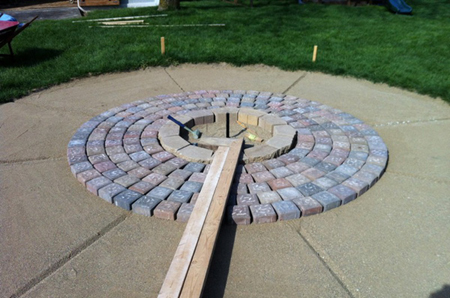 Build a firepit ring - starting the ring