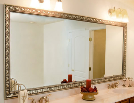 Frame a bathroom mirror 