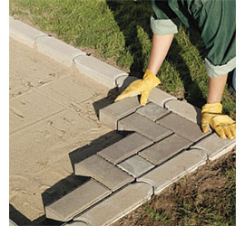 Paving patters for concrete or clay brick paths and driveways