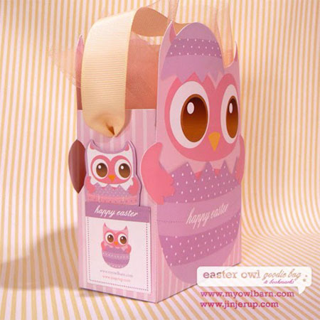 Easter owl gift bag and bookmark