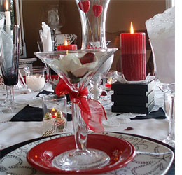 Set a table for Valentine's Day