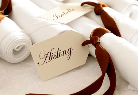 paper or card place cards for wedding or party