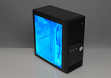 Cool blue computer case