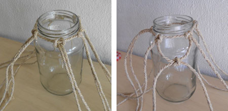 Make netted bottles and jars