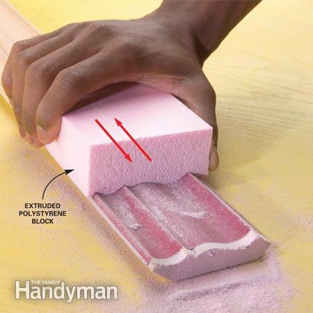 Easy sanding of moulding and trim