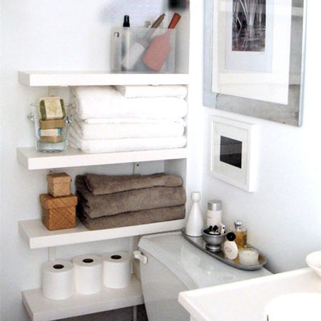 Ideas for bathroom shelves modern floating