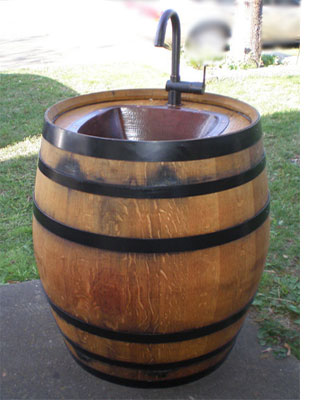 wine barrel vanity or sink