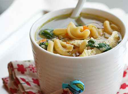 Winter-style chicken noodle soup 