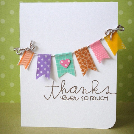 decorate greeting cards with washi tape