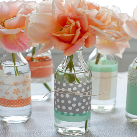 decorate jars with washi tape