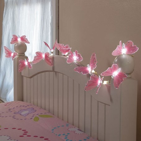 butterflies girls bed fairy string led lights bedroom decor