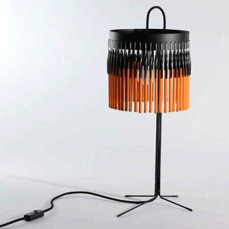 Ballpoint pen chandelier & table lamp 
