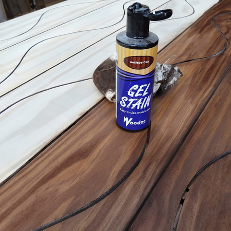 3. Stain and seal planks 