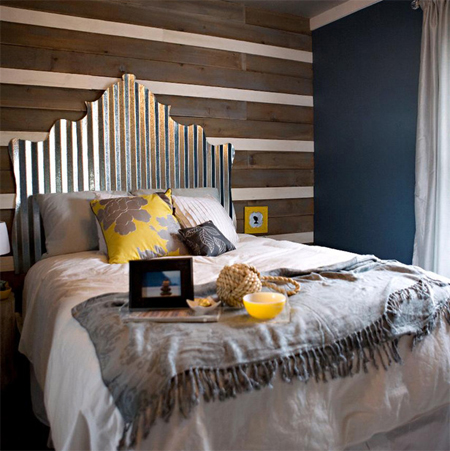 Corrugated sheet metal in bedrooms