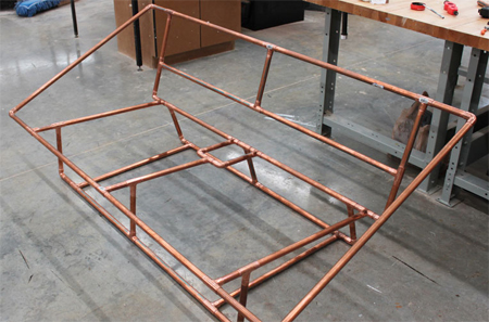 Modern, rustic or contemporary furniture with copper pipe
