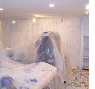 paint knotty pine or tongue and groove wall panelling or ceiling