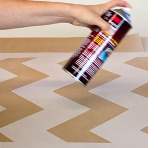 ombre wall stencil chevron pattern