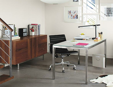practical stylish elegant DIY furniture for home office desks chrome