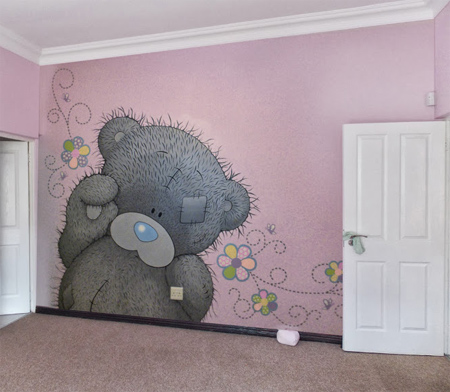 how to paint tatty teddy mural