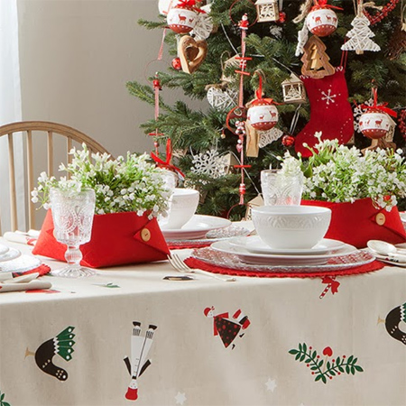 Decorate the Christmas dining table decor for christmas table red white natural