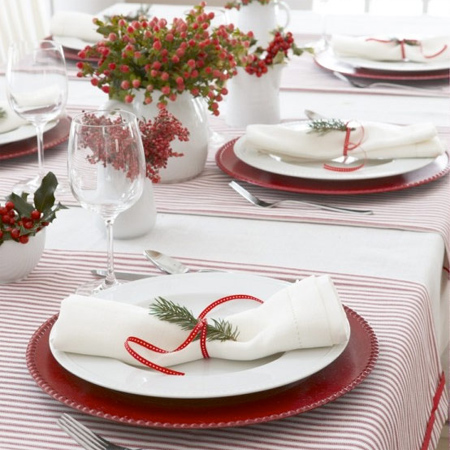Decorate the Christmas dining table decor for christmas table red white natural minimal