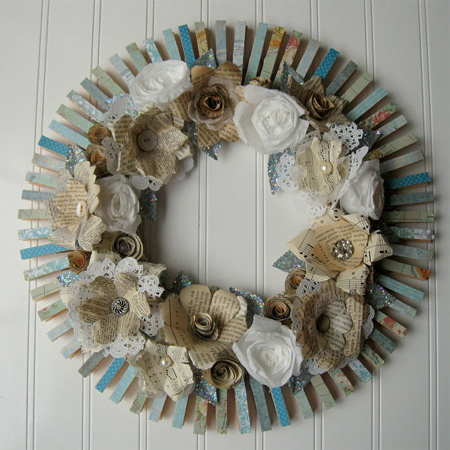 Make a decorative peg wreath floral wreath