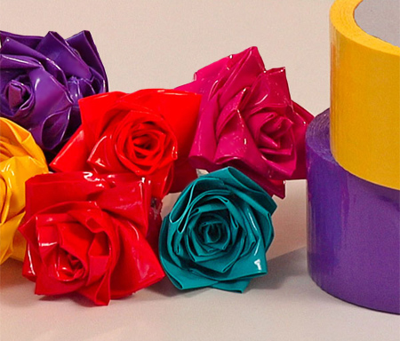 colourful duct tape roses
