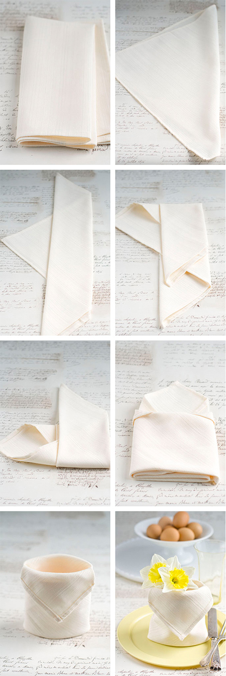 Fold serviettes for a pretty table setting
