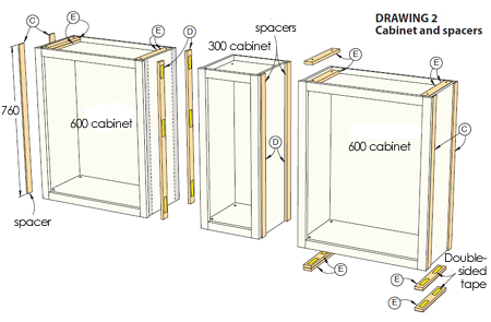 Use stock cabinets to make a custom dining room server or sideboard 