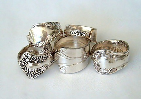 Make rings from sterling silver cutlery