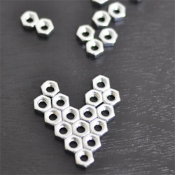 Make pendant using hex nuts