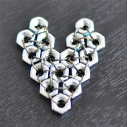 Make pendant using hex nuts