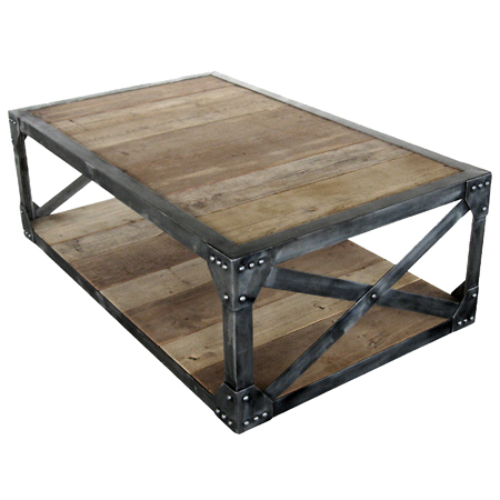 One-of-a-kind coffee tables from reclaimed timber and steel