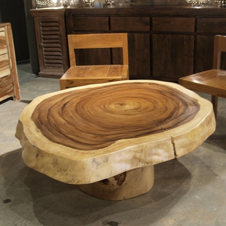One-of-a-kind coffee tables from reclaimed timber tree ring