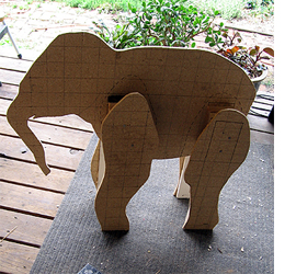 paper mache baby elephant sculpture