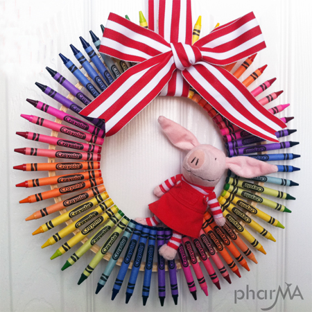 colourful crayon wreath