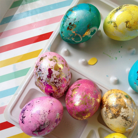 faux gilded dyed easter eggs
