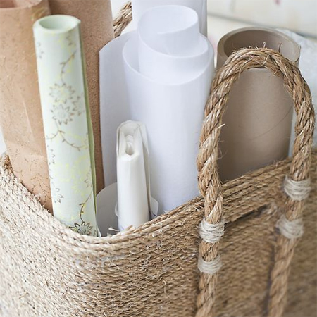 Transform a plain bag into a rope basket